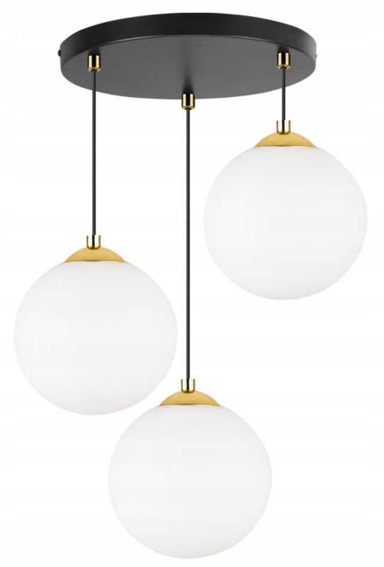 Lampa sufitowa wisząca okrągła Light Home LH Florence 3x E27 60W czarny/złoty 18cm 1szt.