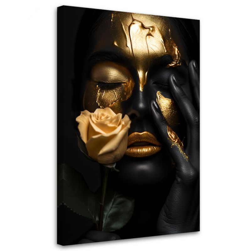 Obraz do salonu sypialni nowoczesny Feeby Złota Twarz Kobiety Glamour 40x60cm 1szt