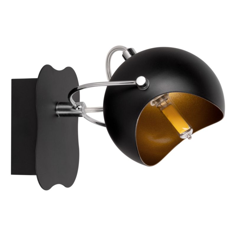 Kinkiet SPOT Light 1xG9 Max.28W Elegancka Czerń w Połączeniu ze Złotem, Polski Producent, 1 szt.