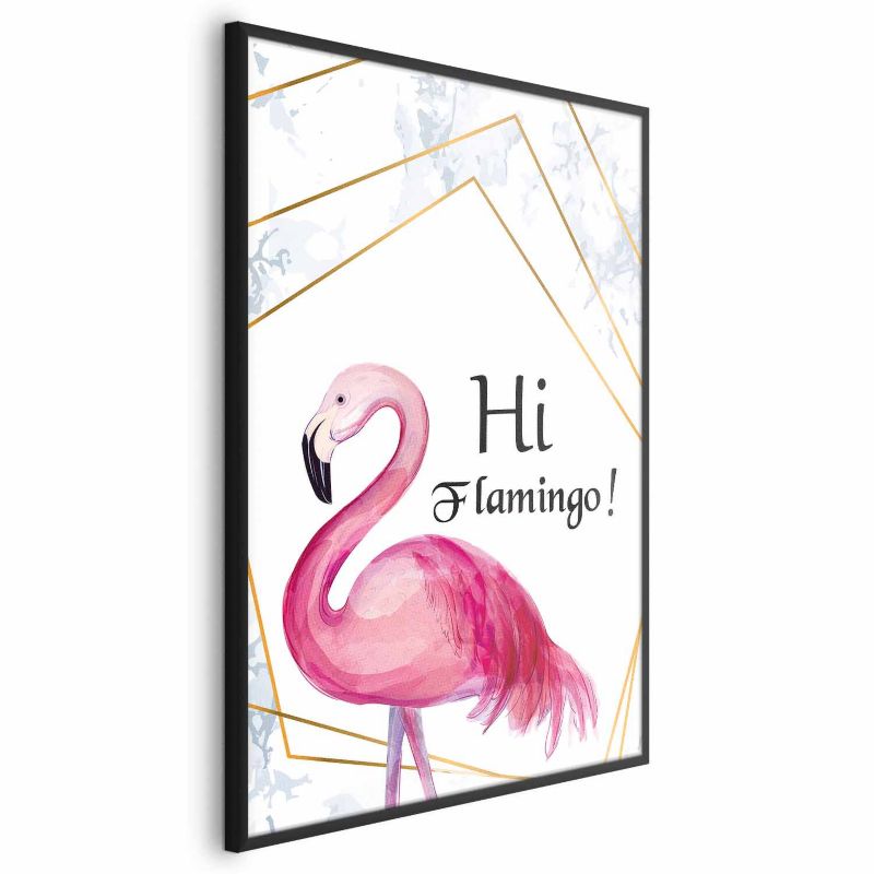Plakat Artgeist Hi flamingo 21x30 cm z ramą czarną 1 szt