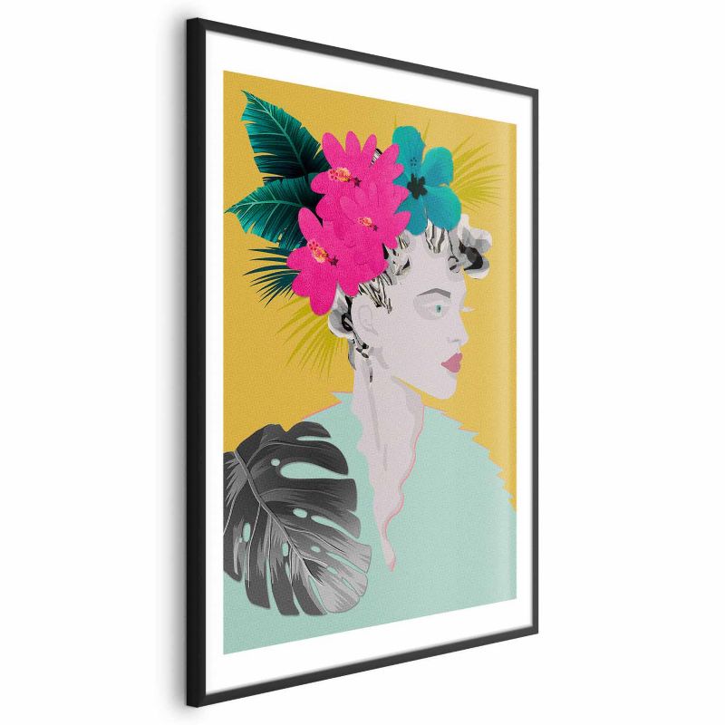 Plakat Artgeist Kwiaty we włosach 21x30 cm z ramą czarną 1 szt