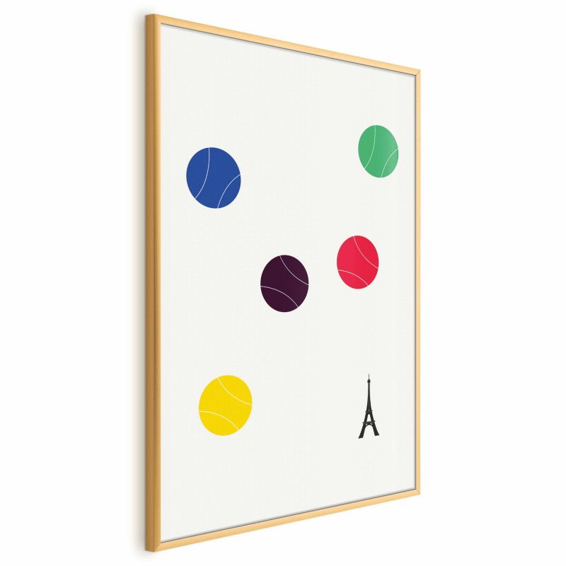Plakat Artgeist Wieża Eiffla i tenis 29,7x42 cm z ramą złotą 1 szt
