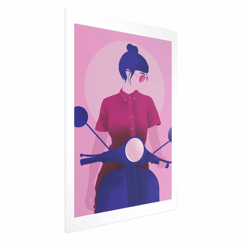 Plakat Artgeist Kobieta na skuterze 60x90 cm bez ramy 1 szt
