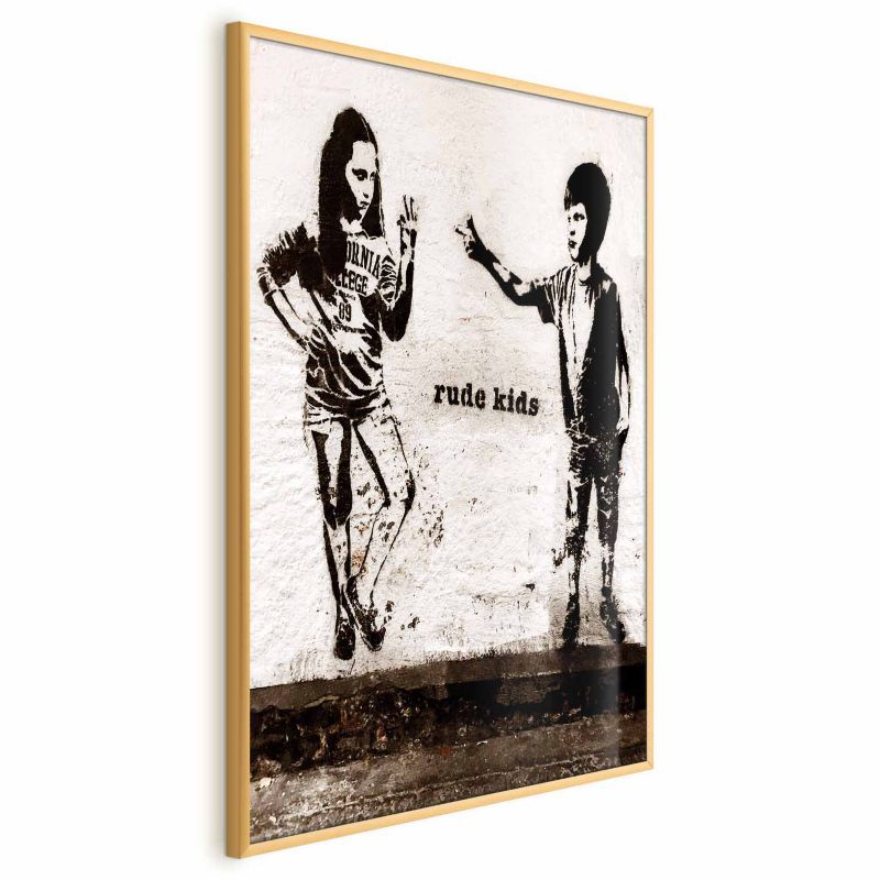 Plakat Artgeist Niegrzeczne dzieci 40x60 cm z ramą złotą 1 szt