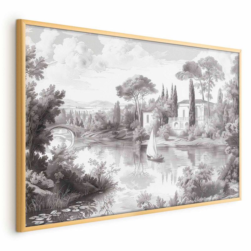 Plakat Artgeist Pejzaż vintage 90x60 cm z ramą złotą 1 szt