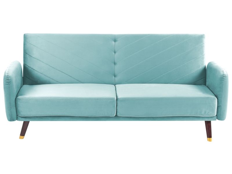 Sofa rozkładana Senja Błękitny Welur 1 szt.