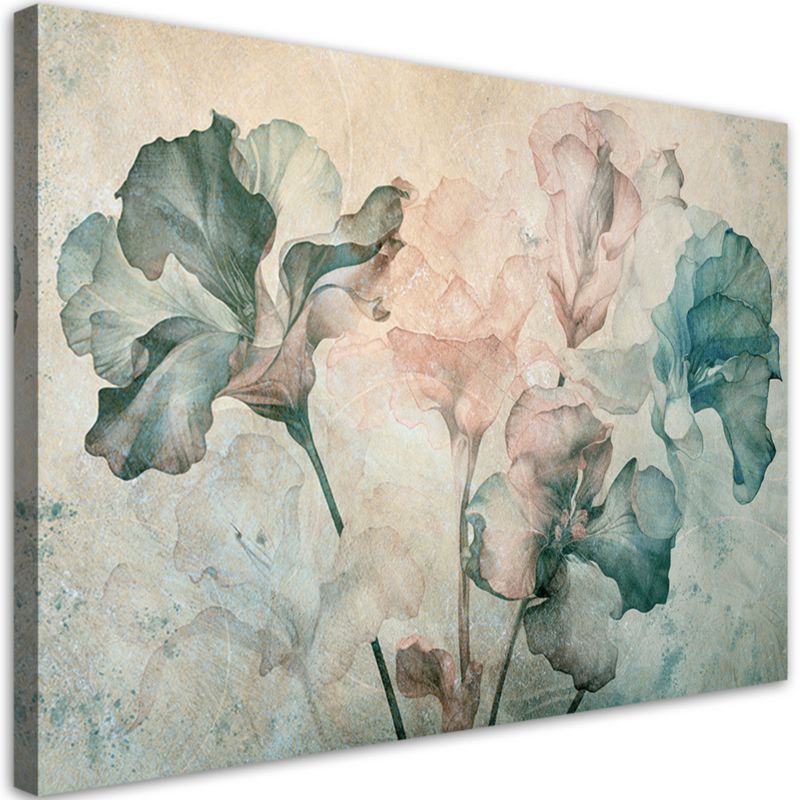 Obraz do salonu sypialni Feeby Stylowe Kwiaty Irysa Beżowy 120x80 cm 1szt