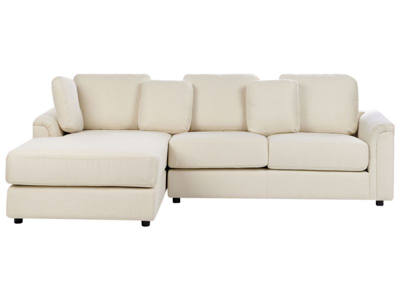 Sofa narożna prawostronna Kohlo Jasnobeżowy Tkanina Prawostronny 1 szt.