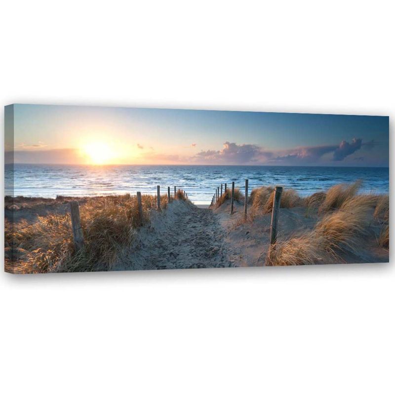 Obraz do salonu Feeby Zachód Słońca na plaży Niebieski 90x30cm 1szt