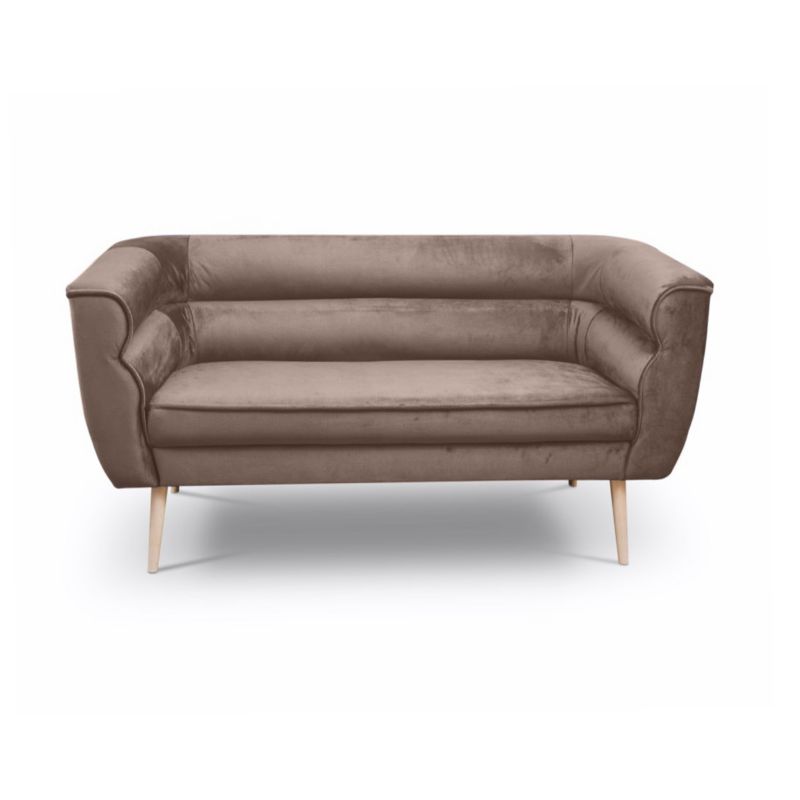 Sofa dwuosobowa Bettso Maro na drewnianych nogach w stylu skandynawskim czekoladowy 1szt.