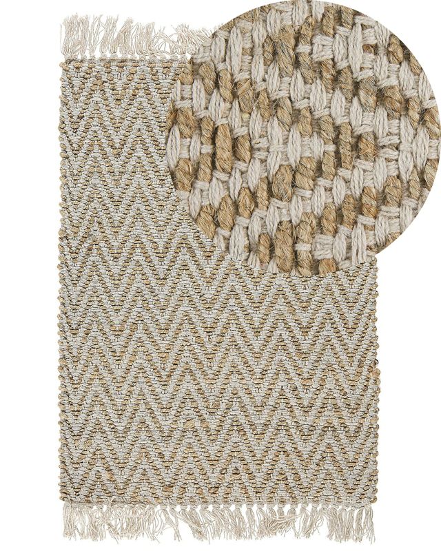 Dywan z juty 50 x 80 cm beżowy Afrin 1 szt.