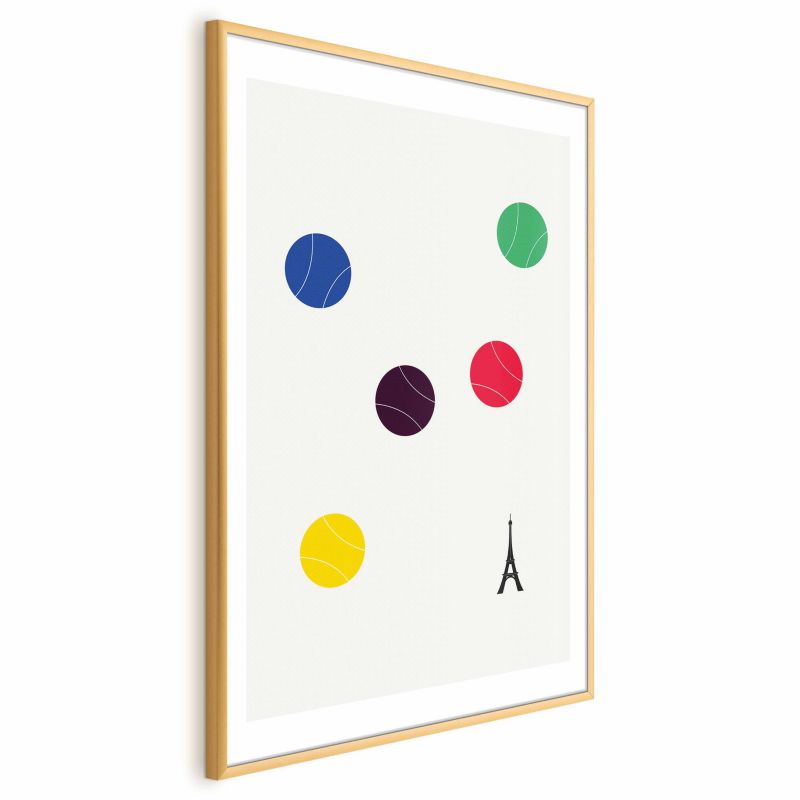 Plakat Artgeist Wieża Eiffla i tenis 60x90 cm z ramą złotą 1 szt