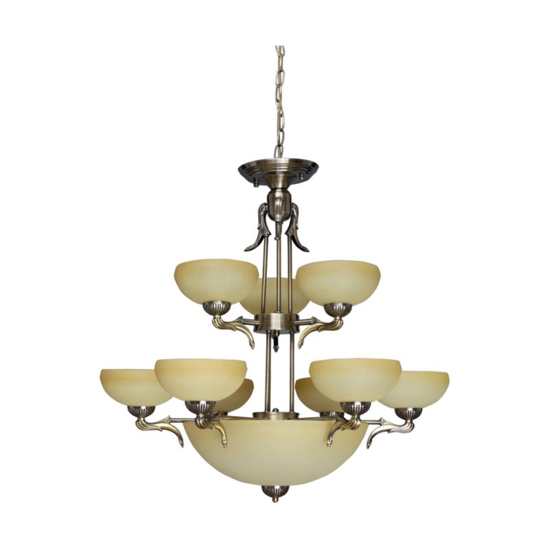 Lampa Wisząca SPOT Light 12xE27 Max.60W Eleganckie Połączenie Patyny z Ecru Szkłem, Polski Producent, 1 szt.