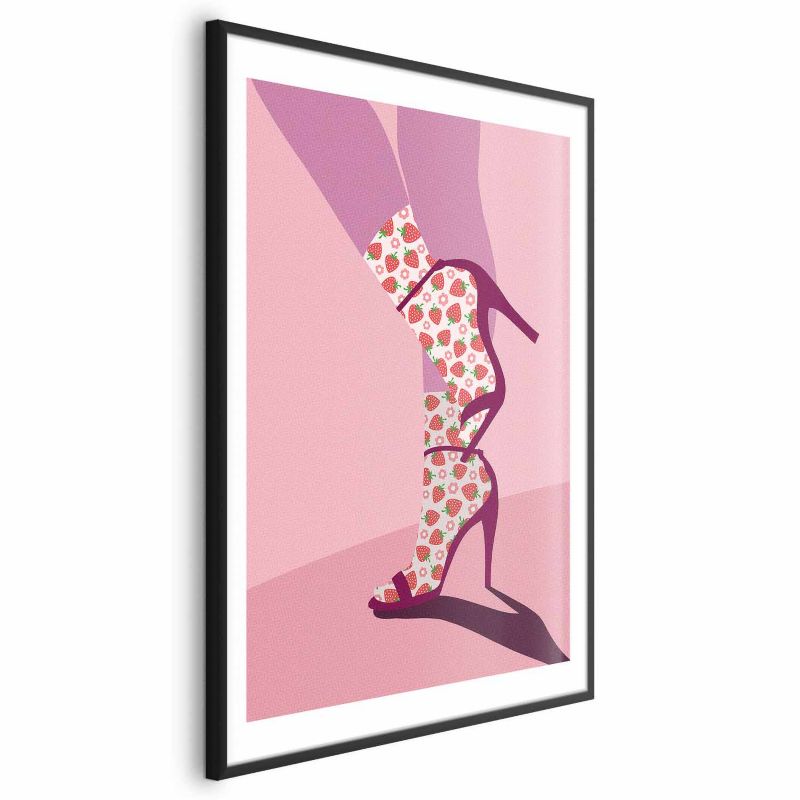 Plakat Artgeist Skarpetki w truskawki 40x60 cm z ramą czarną 1 szt