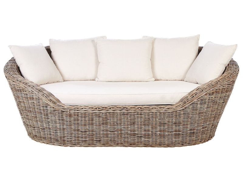 Łóżko ogrodowe Rattan Naturalny Cavo 1 szt.