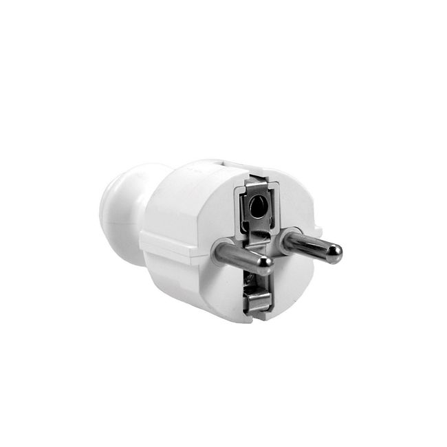 Wtyczka Elgotech WT-30 prosta z uziemieniem biała