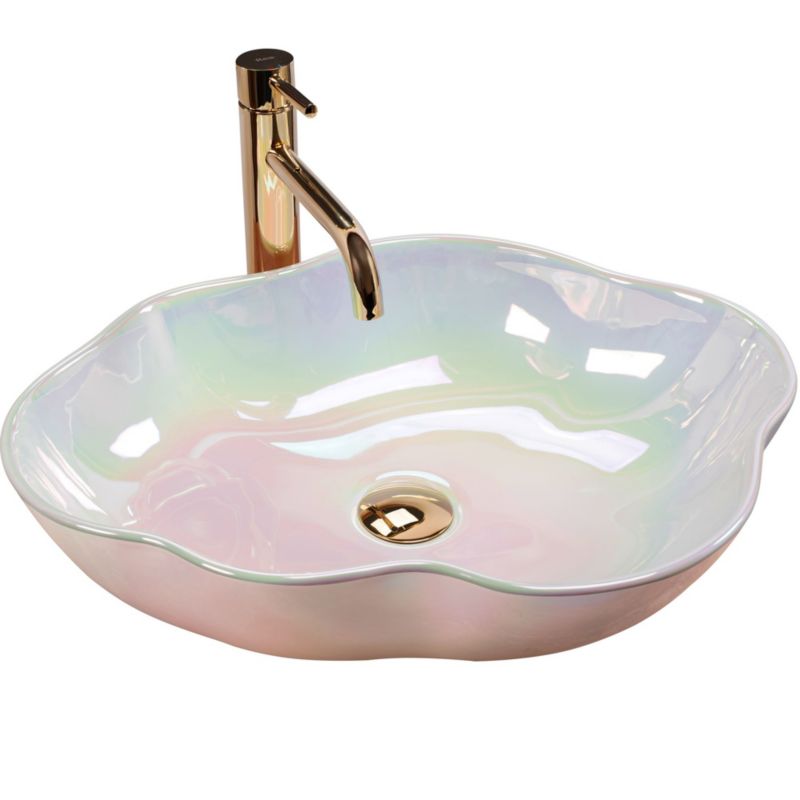 Umywalka Nablatowa Rea Pearl Akoya Owalna Różowy 50,5X38X13,5Cm 1 Szt
