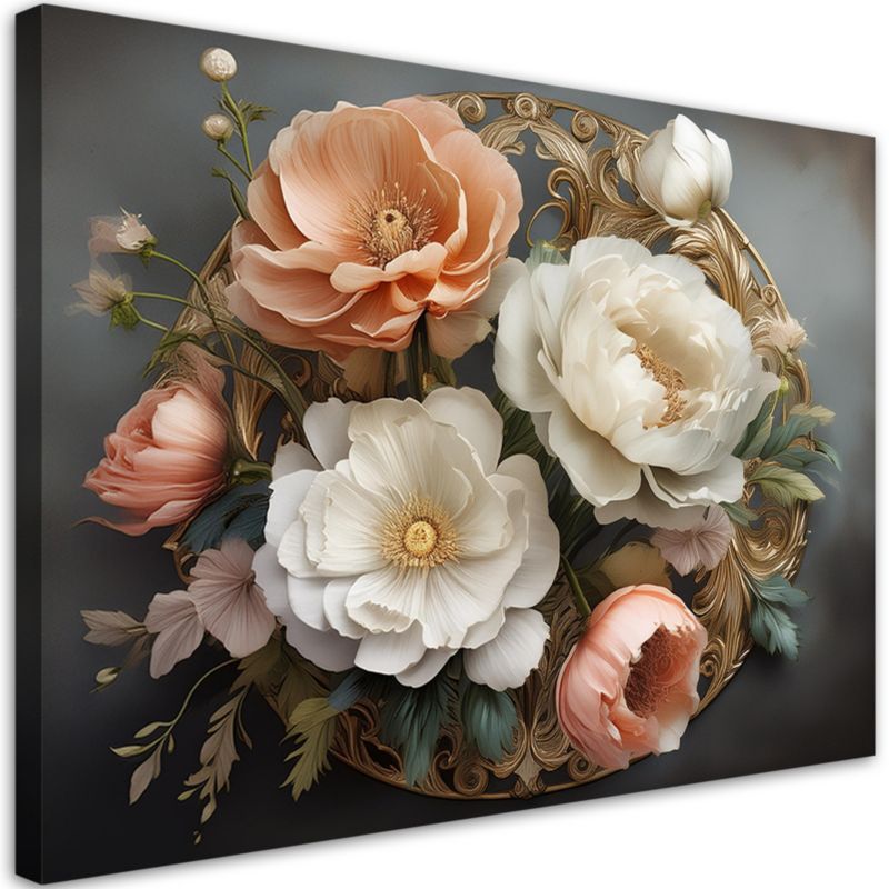 Obraz do salonu sypialni Feeby Naturalne Kwiaty Glamour 100x70 cm 1szt