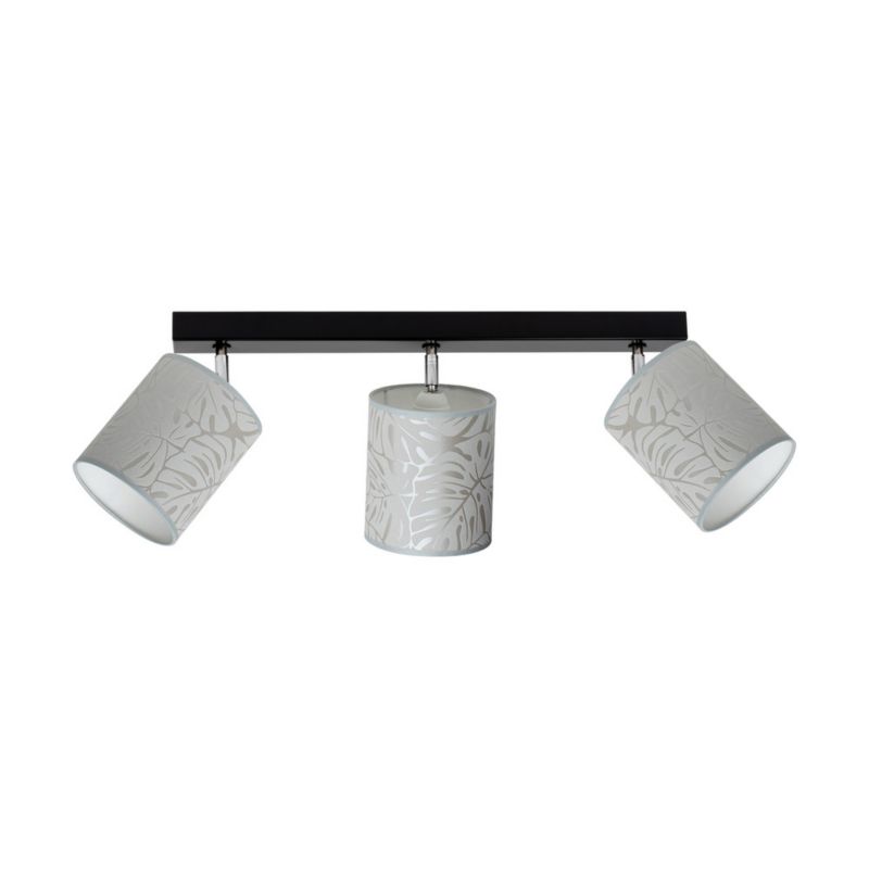 Lampa Sufitowa SPOT Light 3xE27 Max.25W Klasyczne Połączenie Czerni z Beżowymi Abażurami, Polski Producent, 1 szt.