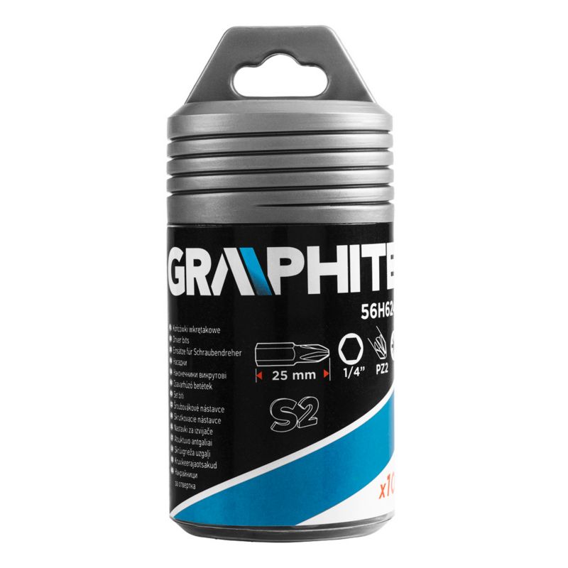 Końcówki wkrętakowe GRAPHITE typ PH2 x 25 mm, 100 szt. 1 kpl.