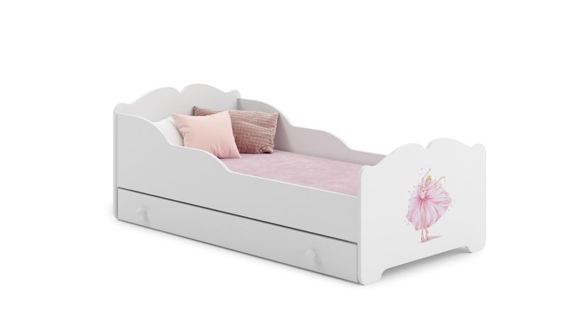 Łożko dziecięce Kobi ANNA z szufladą 160x80 Księżniczka w koronie 1 szt.
