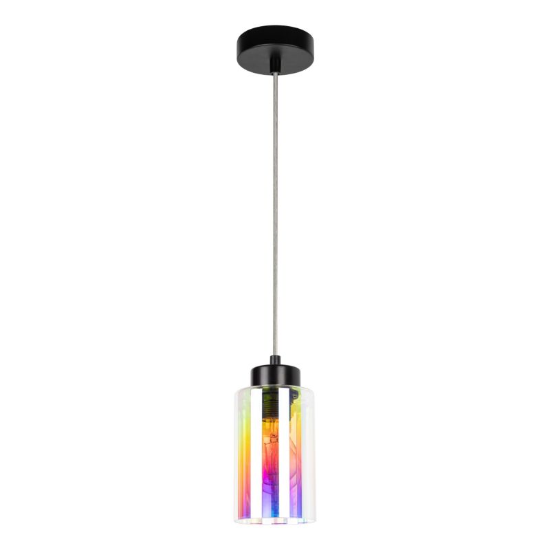 Lampa Wisząca SPOT Light 1xE27 Max.60W Wielokolorowy Klosz z Akcentem Czerni, Polski Producent, 1 szt.