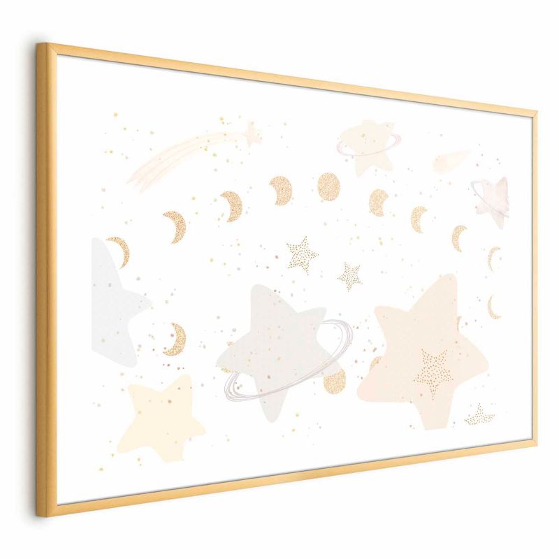 Plakat Artgeist Księżyc i gwiazdy 60x40 cm z ramą złotą 1 szt