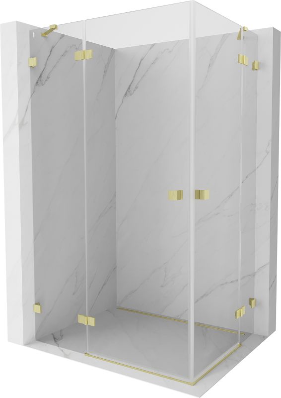 Kabina prysznicowa Mexen Lunar Duo uchylna 85 x 80 cm transparent złota szczotkowana 1 szt.