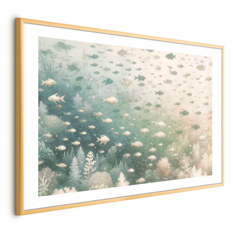 Plakat Artgeist Morski świat 60x40 cm z ramą złotą 1 szt