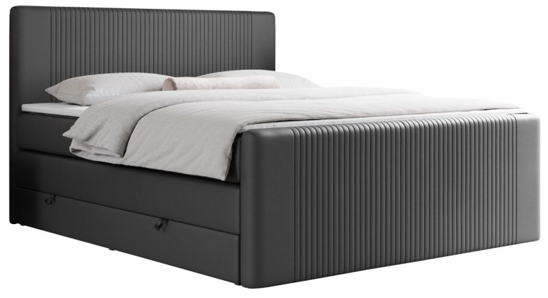 Łóżko kontynentalne MKS Meble KING DOREN 180x200 H4 ciemnoszary ekoskóra 1szt.
