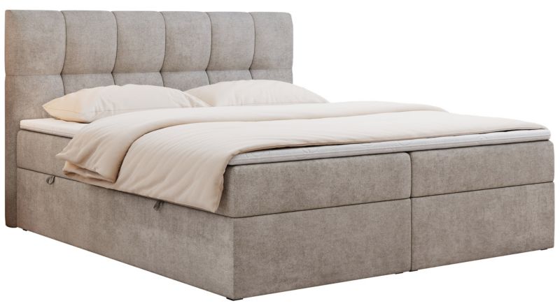 Łóżko kontynentalne MKS Meble RICO 180x200 H4 Beżowy struktura 1szt.