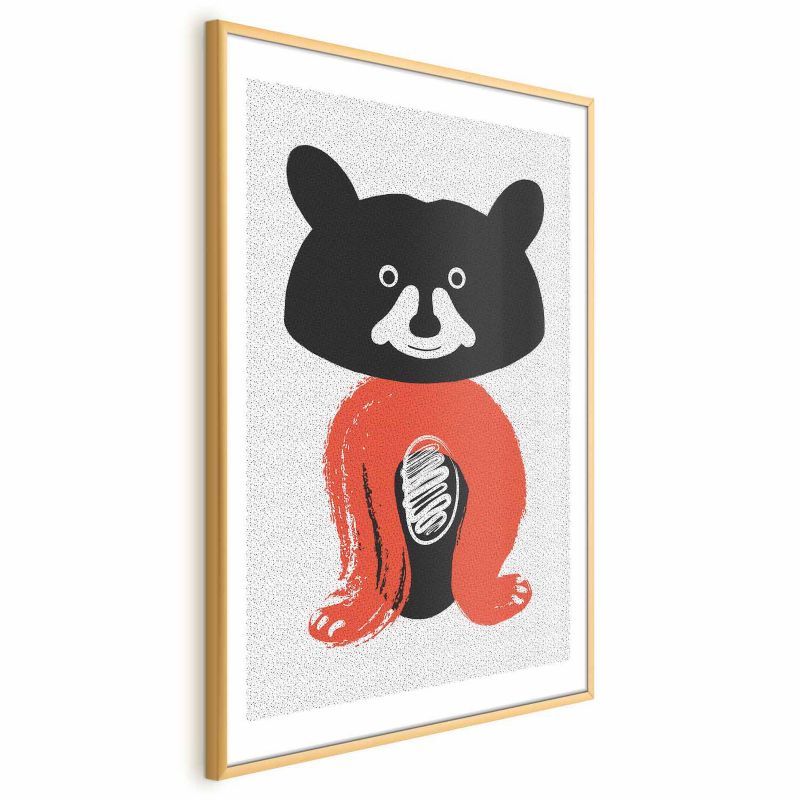 Plakat Artgeist Sympatyczny szop 21x30 cm z ramą złotą 1 szt