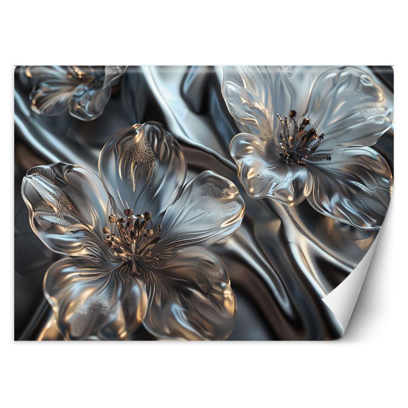 Fototapeta Feeby Eleganckie srebrne szklane kwiaty 300x210 1 szt