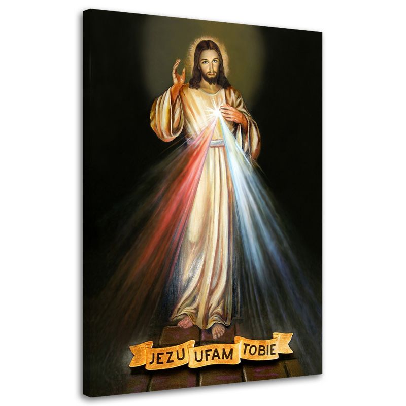 Obraz religijny do salonu sypialni Feeby Jezu Ufam Tobie 70x100cm 1szt