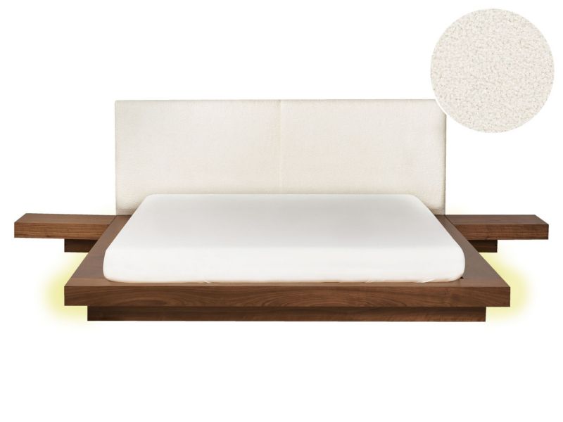 Łóżko LED Zen 160 x 200 cm LED Brązowy 1 szt.