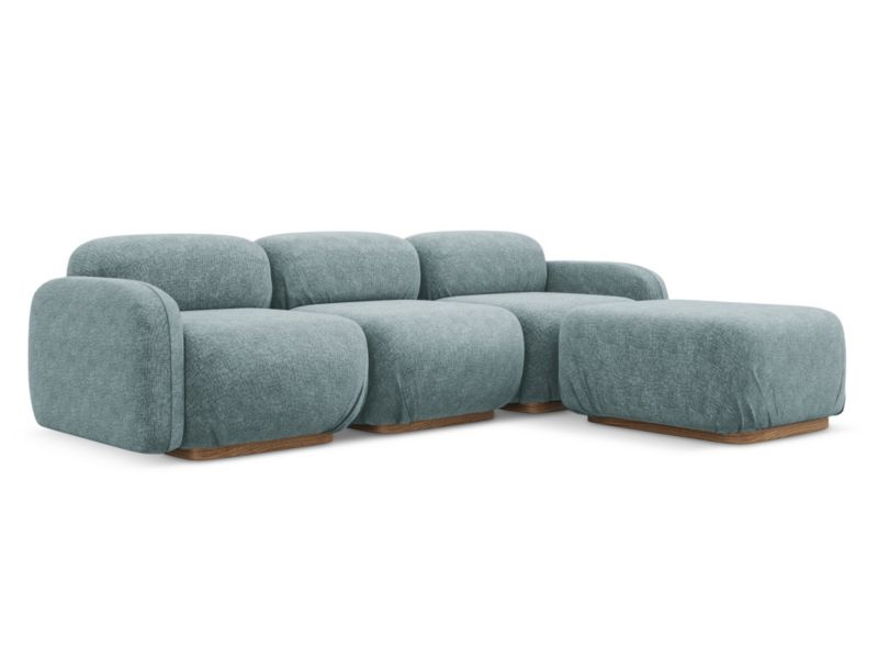 Narożnik uniwersalny Makamii Ailani z tkaniny szenilowej 270x190 cm jeans 1 szt.