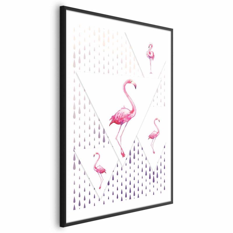 Plakat Artgeist Rodzina flamingów 60x90 cm z ramą czarną 1 szt