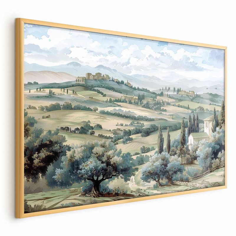 Plakat Artgeist Pejzaż z polami 60x40 cm z ramą złotą 1 szt