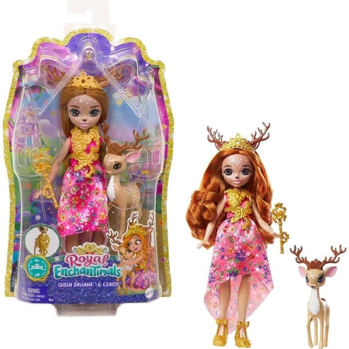 Enchantimals Lalka Królowa Daviana + Jelonek Grassy GYJ12 (asst. GYJ11)