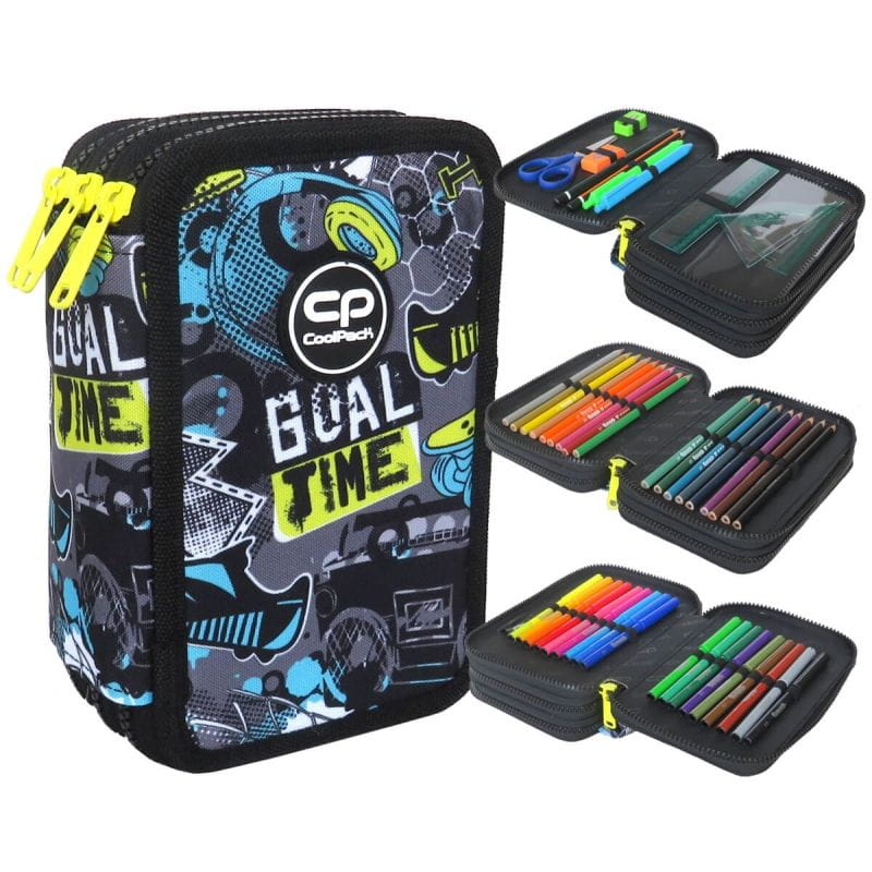 Coolpack Piórnik potrójny Jumper 3 z wyposażeniem Goal Time