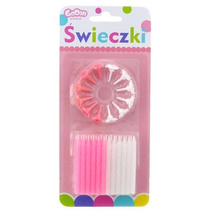 Świeczki urodzinowe 24/12, kolekcja różowa, wzór nr 4