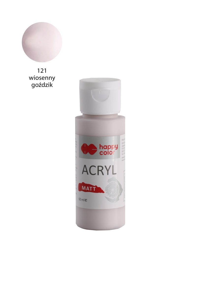 Farba akrylowa Matt, 60 ml, wiosenny goździk, Happy Color