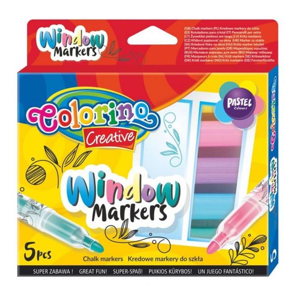 Markery kredowe pastelowe do szkła i luster COLORINO Creative