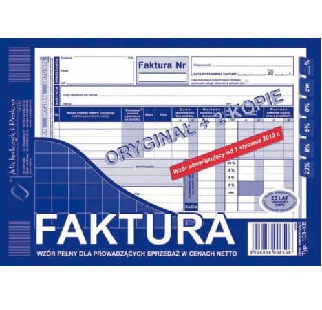 FAKTURA VAT A5 PEŁ OR+2KOPIE 103-XE