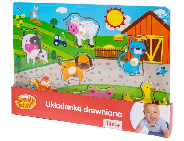 UKŁADANKA DREWNIANA FARMA UCHWYTY 12/24