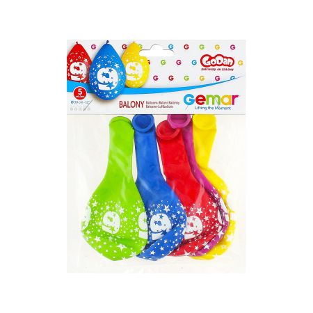 BALONY PASTELOWE Z NADRUKIEM - "9" 5SZTUK