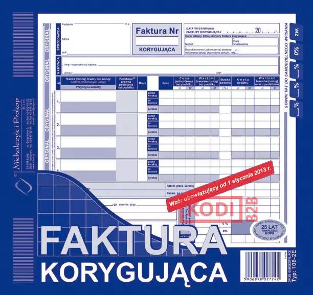 FAKTURA KORYG 2/3 A4 106-2E