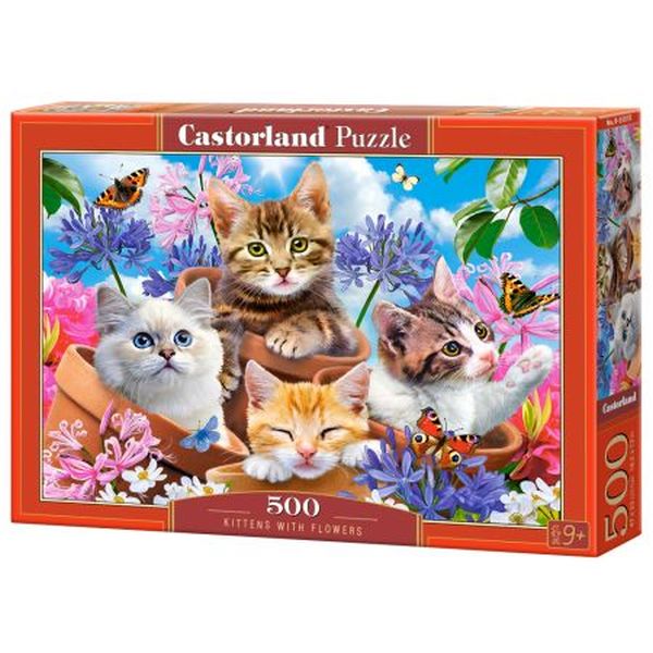 Puzzle 500 el. Kitten WhiteFlowers