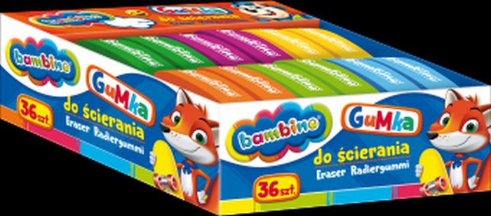 Gumki do ścierania BAMBINO, 36 sztuk