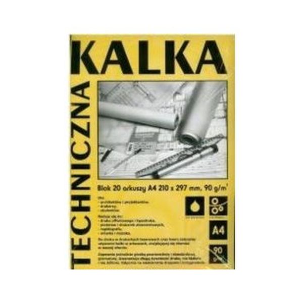 Blok kalki technicznej A4, 20 ark.90 g